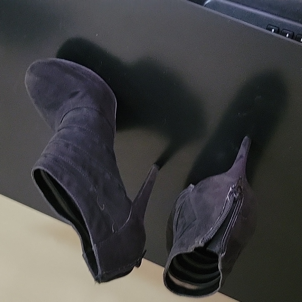 Ankle black high heel mesh boots
